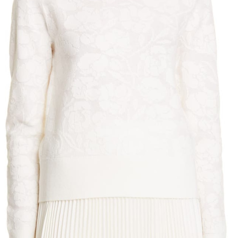 Club Monaco floral sweater. White. Medium.